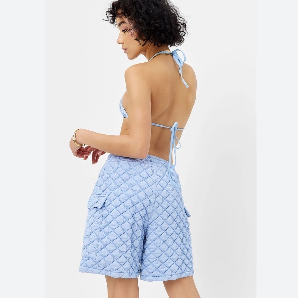 Frankie’s Bikinis Harvey Puff Shorts in Baby Blue Sz L
